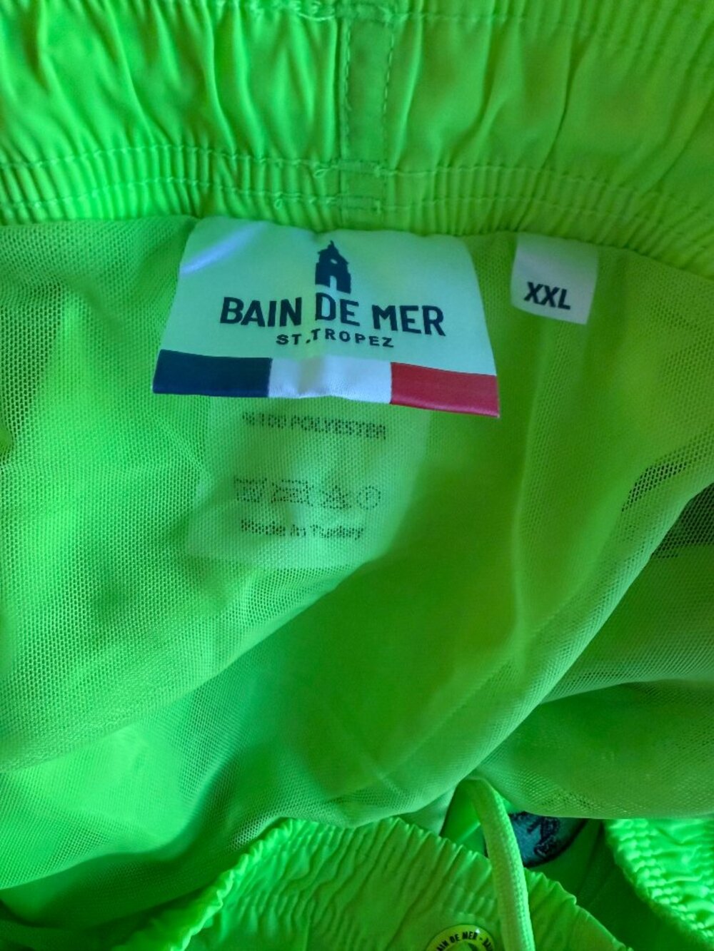 Bain de Mer St. Tropez Salin Catch the Dollar Swim Shorts NWT Neon Yellow 2XL